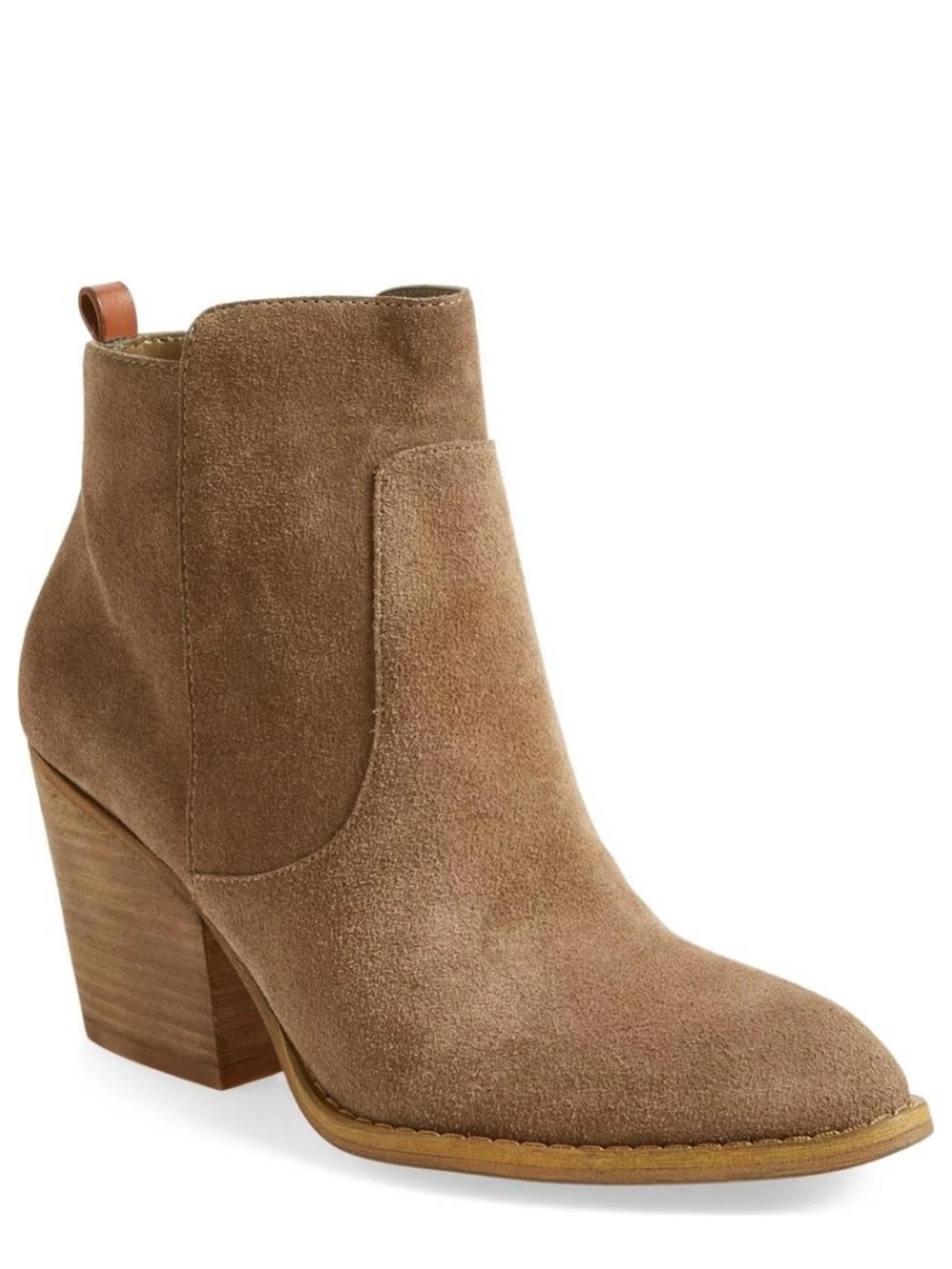 Treasure & Bond Winsor Block Heel Bootie Suede Ankle Taupe Women's Heel Sz 9